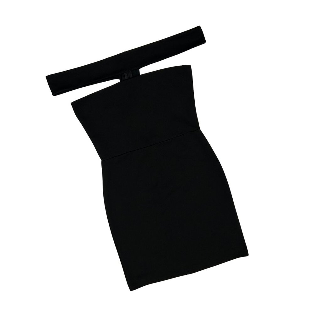 Missguided Women’s Black Strapless Mini Dress with Off The Shoulder Strap